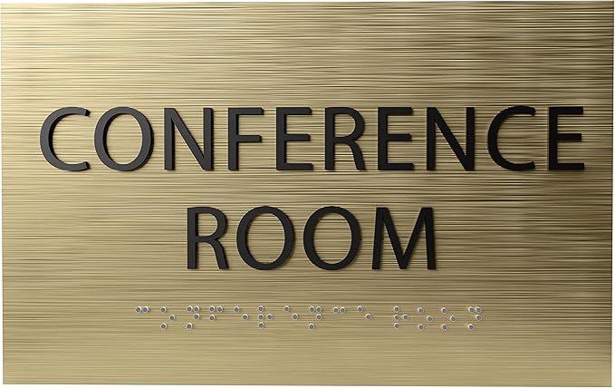 ADA CENTRAL SIGNS - 6" X4" Conference Room Sign - ADA Compliant Tactile Graphics Grade 2 Braille Text Privacy Sign | Wall Mount Plastic Meeting Signs For Schools, Hospitals, Offices, and Apartments