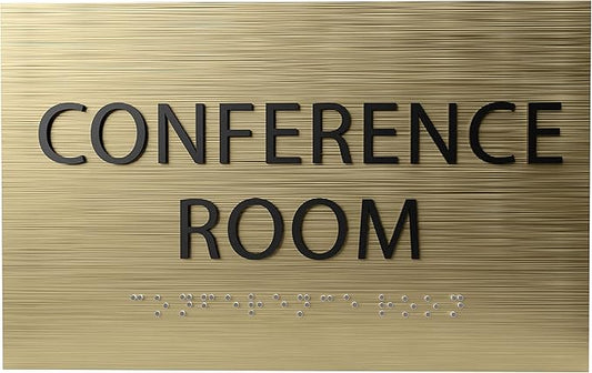 ADA CENTRAL SIGNS - 6" X4" Conference Room Sign - ADA Compliant Tactile Graphics Grade 2 Braille Text Privacy Sign | Wall Mount Plastic Meeting Signs For Schools, Hospitals, Offices, and Apartments