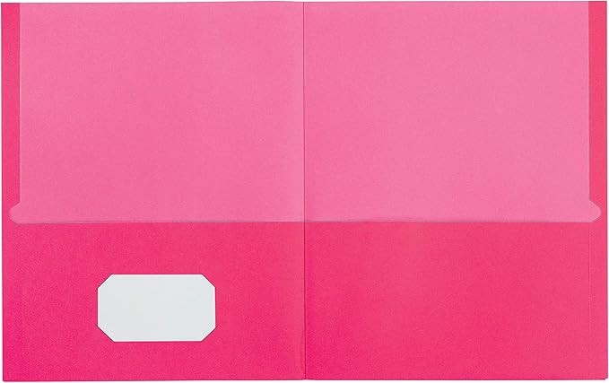 Oxford 2 Pocket Folders, Textured Paper, Assorted Colors (Blue, Purple, Teal, Orange, Pink), Contrasting Interior, Letter Size, 25 Per Box (53274EE)