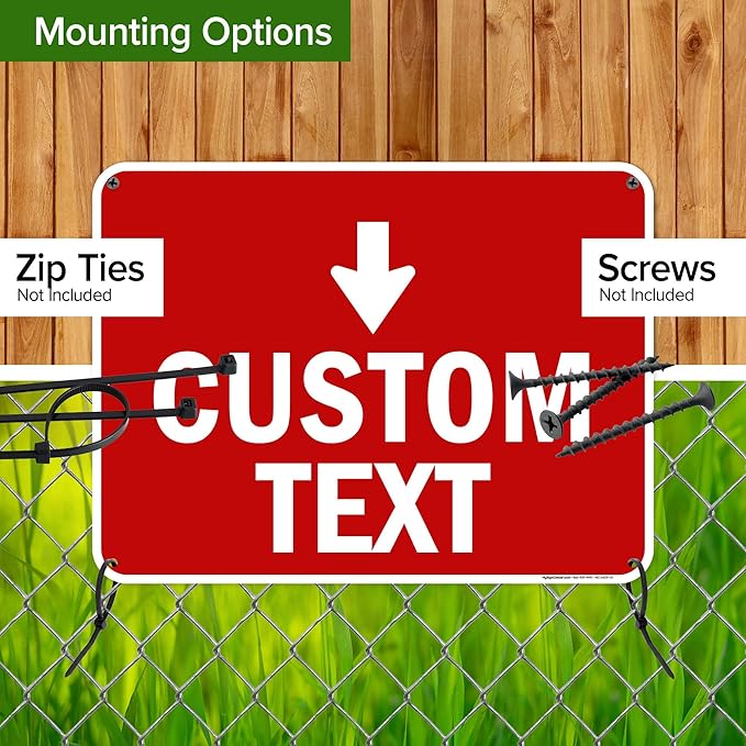 Custom Arrow,Custom Directional Sign, Down Arrow,18x24 Inches, 55 mil thick HDPE (high density polyethylene) Made in USA by My Sign Center