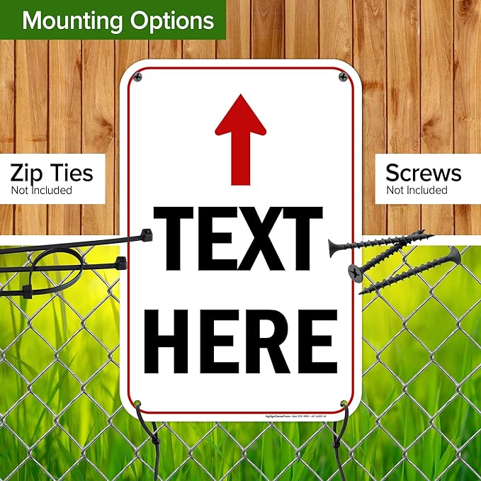Custom Arrow,Custom Directional Sign, Up Arrow,12x18 Inches, 55 mil thick HDPE (high density polyethylene) Made in USA by My Sign Center