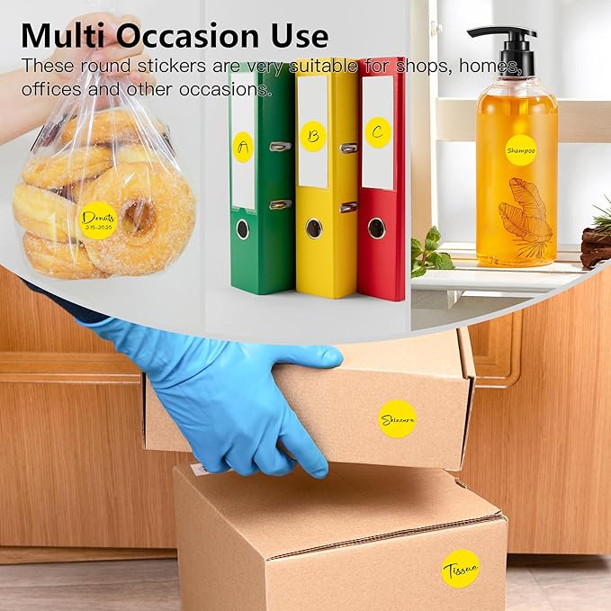 Yellow 1 Inch Round Color Coding Labels with 4000 Dots, 4 Rolls - Bright Color Dot Stickers for File Folders, Inventory System - Highly Visible