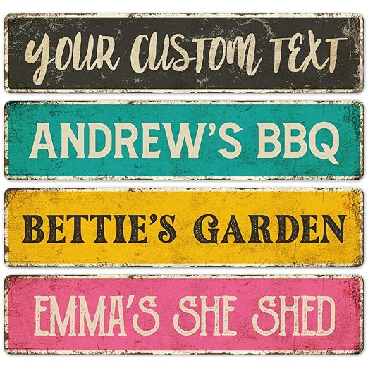 Custom Rustic Sign, Personalized Decor Street Signs Gift, 40x10 Inches, ACM, Fade Resistant, Made in USA