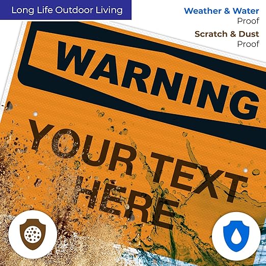 Custom Warning Sign, OSHA Sign, 18x24 Inches, 3M EGP Reflective .080 Aluminum, Fade Resistant, Indoor/Outdoor Use, Made in USA