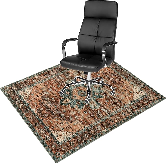 Anidaroel 48"x60" Chair Mat for Hardwood Floor/Tile Floor, Desk Chair Mat for Hard Floors, Under Desk Rug Protector for Rolling Chair, Computer Gaming Chair Mats, Low Pile Carpet Floor Mat