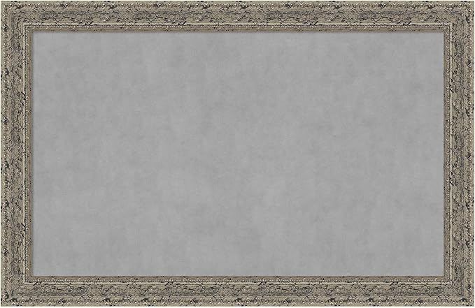 Amanti Art Silver Framed Magnetic Board 29x45 Large Vision Board for use with Magnets, 100% Metal Sheet to Display Items as Office Decor or for Home Organization in mudroom, Kitchen or Kids Room