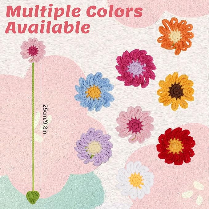 Crochet Bookmarks for Women & Book Lovers, Cute Flower Page Markers for Teachers Students, Handmade Reading Gifts for Valentine's Day, Easter, Teachers' Day, Graduation, Mother's Day, Birthdays (8)