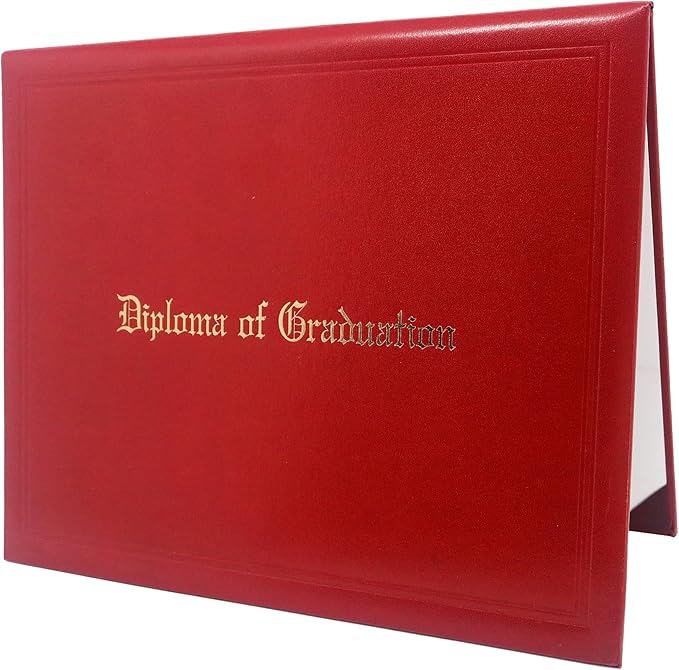 GraduationMall 11"x14" Imprinted Padded Diploma Cover Certificate Holder Red