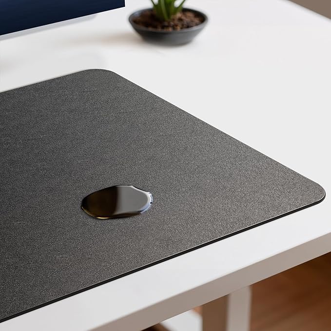 Jotsome Leather Desk Pad Mat, Non-Slip Desk Blotter Pad - Desk Protector for Office, Home, Lap Desk, Laptop, and Desktop, Gift for The Holidays (Black, 17" x 12")