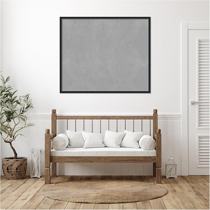 Amanti Art Black Framed Magnetic Board 42x50 Oversize Vision Board for use with Magnets, 100% Metal Sheet to Display Items as Office Decor or for Home Organization in mudroom, Kitchen or Kids Room