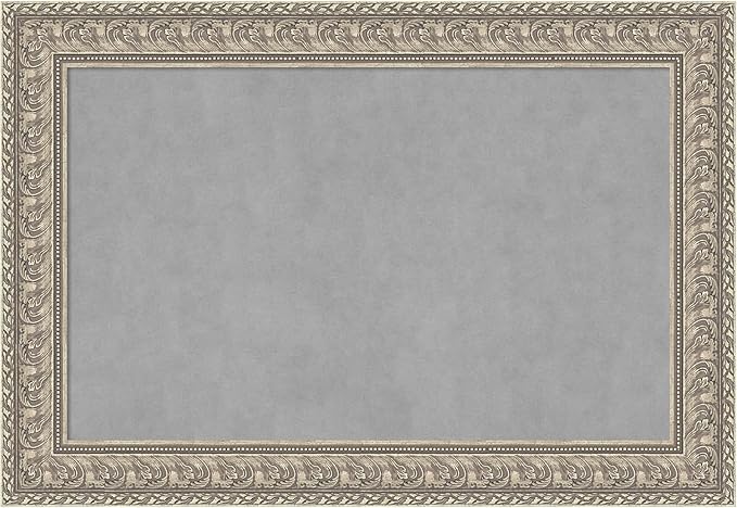 Amanti Art Silver Framed Magnetic Board 27x39 Large Vision Board for use with Magnets, 100% Metal Sheet to Display Items as Office Decor or for Home Organization in mudroom, Kitchen or Kids Room