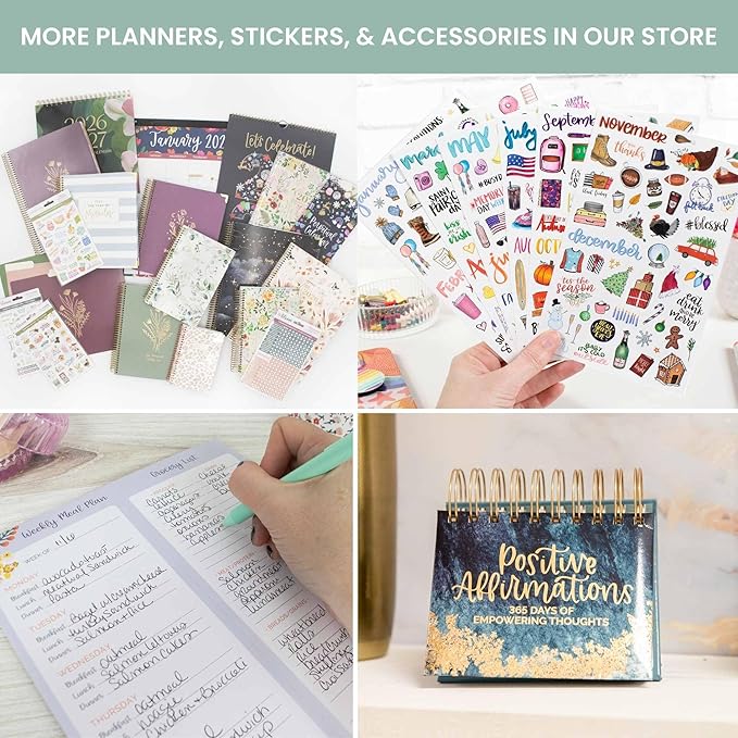 bloom daily planners 2026 Hardcover Calendar Year Goal & Vision Planner (January to December) - Monthly & Weekly Agenda Organizer - 7.5" x 9" - Good Things Are Coming