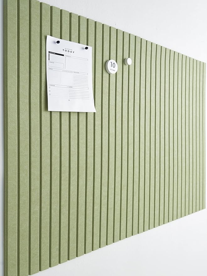 VIVELDA Large Bulletin Board 48"x36" - Office Wall Organizer to Replace your Old Cork Boards for Walls for Office Decor -12-pack Felt Wall Panels to Use in Home Office Decor, Classroom Decor (Avocado)