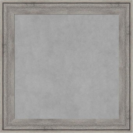 Amanti Art Grey Framed Magnetic Board 25x25 Medium Vision Board for use with Magnets, 100% Metal Sheet to Display Items as Office Decor or for Home Organization in mudroom, Kitchen or Kids Room