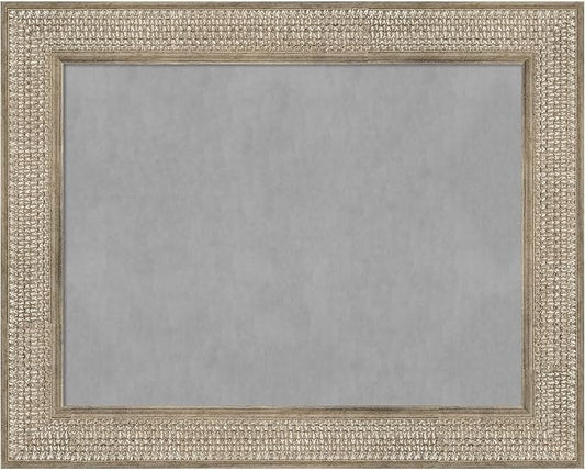 Amanti Art Silver Framed Magnetic Board 24x30 Medium Vision Board for use with Magnets, 100% Metal Sheet to Display Items as Office Decor or for Home Organization in mudroom, Kitchen or Kids Room