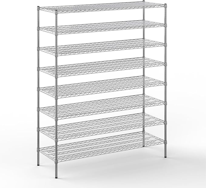 Regal Altair 21" Deep x 60" Wide x 74" Height Wire Shelving Kit | 8-Tier | NSF Commercial Storage Rack Unit