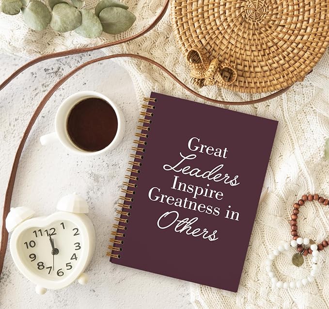 OXW Burgundy Notebooks for Work, Employee Appreciation Gifts, Leadership Gifts Notebook Journal for Writing Meeting Office, Thank You Gifts for Women Men Leader Mentor Boss Manager, 5.5"x8.3"
