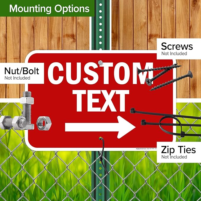 Custom Arrow,Custom Directional Sign, Right Arrow, 12x18 Inches, Rust Free .063 Aluminum, Fade Resistant, Made in USA by My Sign Center
