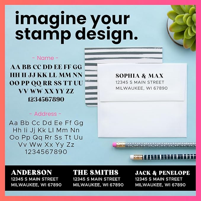 ExcelMark Personalized Return Address Stamp – Custom Self Inking Rubber Stamp (Medium, The Statement)