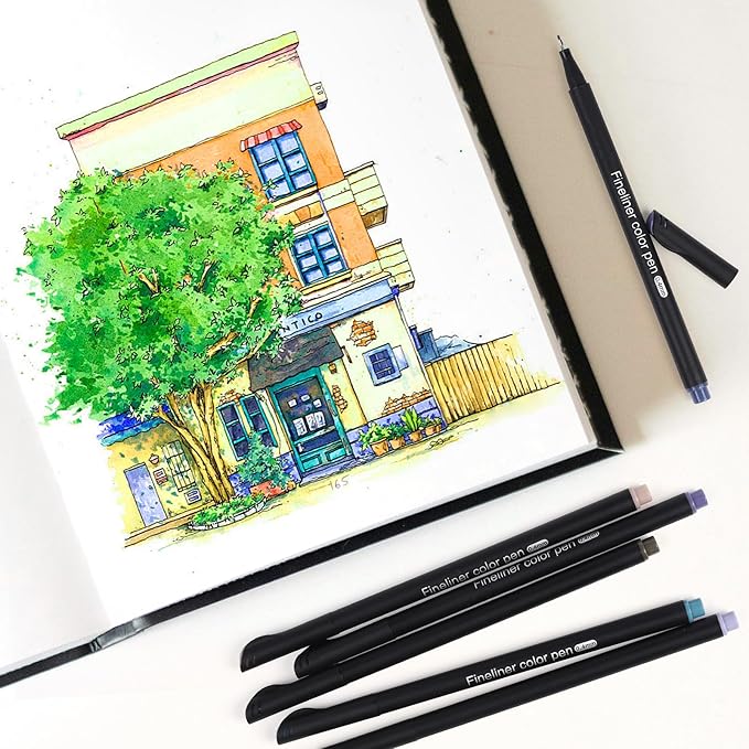 huesamhi Journal Planner Pens 36 Vibrant Colors, 0.4mm Fine Point Markers for Journaling -Smooth Writing, Ideal for Creative Writing, Bullet Journaling, and Students
