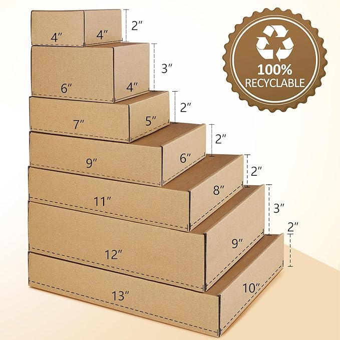 Eupako 11x8x2" Brown Shipping Boxes Corrugated Box Mailers 20 Pack Cardboard Shipping Boxes for Small Business, Mailing