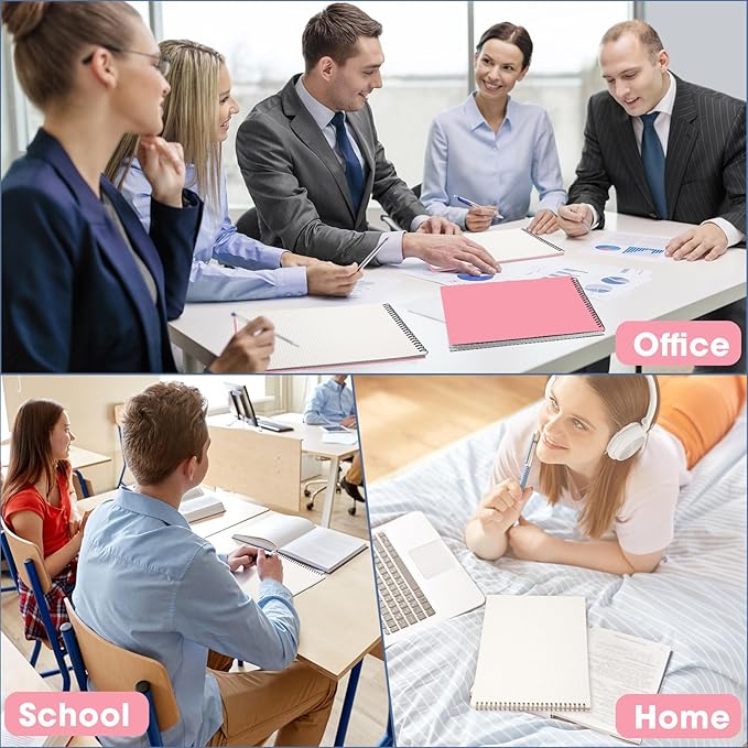 Engrowtic 1 Pack Top Spiral Graph Paper Notebooks 8.7 X11.4 Inch A4 Grid Paper Notepad 70 Sheet Memo Steno Pad for Engineering Writing Sketching Drawing School Office Supplies (Pink)