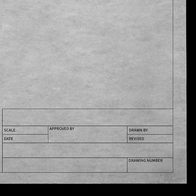 Tatuo 15 Sheets Architectural Vellum Paper 11 x 17 Inch Drafting Vellum Tracing Sheets Semi Translucent Drafting Paper Rag with Border and Title Block for Drawing Sketching Architecture Building