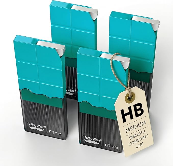Mr. Pen- 0.7 Lead Refills, HB, Medium, 480 pcs (120 pcs per Tube), 0.7mm Lead Refills