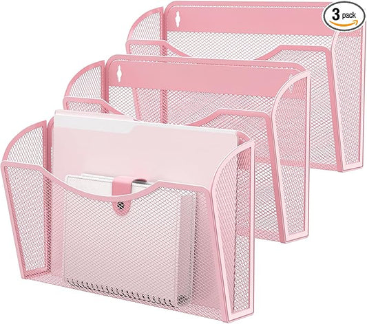 MINDEPOT Wall File Organizer,Hanging Wall Mounted File Folder Binder Holder Mail Organizer for Office,Home and School Supplies