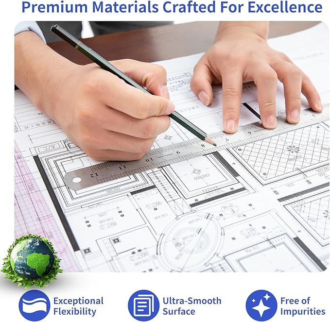 Wide Format Paper 24 In x 150 Ft,4 RollsPlotter Paper on 2" Core, CAD Bond Rolls for CAD Printing on Wide Format Ink Jet Printers,Choice for Engineering Plans, Architectural Designs and GIS Maps