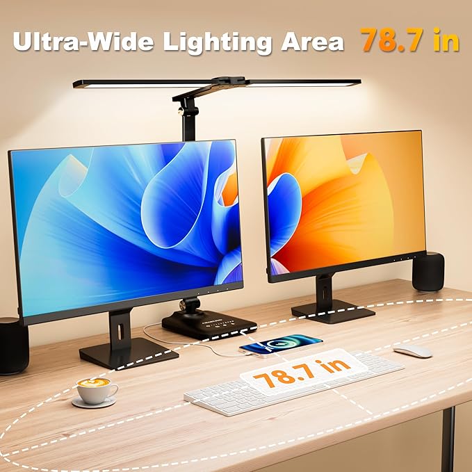 CHARYJOD LED Desk Lamp for Office Home, Height Adjustable Architect Desk Light with USB Adapter, Stepless Dimming Desk Lamp Light for Reading, Study, Workbench