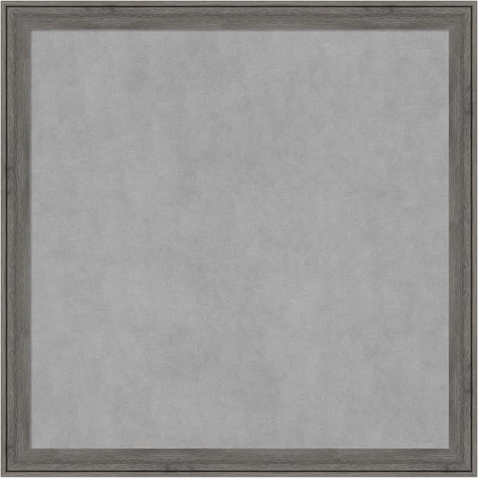Amanti Art Grey Framed Magnetic Board 27x27 Medium Vision Board for use with Magnets, 100% Metal Sheet to Display Items as Office Decor or for Home Organization in mudroom, Kitchen or Kids Room