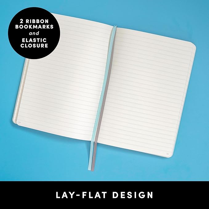 PAPERAGE Lined Journal Notebook, (Black), 252 Pages, Medium 5.6 in x 8 in - 100 GSM Thick Paper – Hardcover Journaling Notebook for Work, School & Note Taking