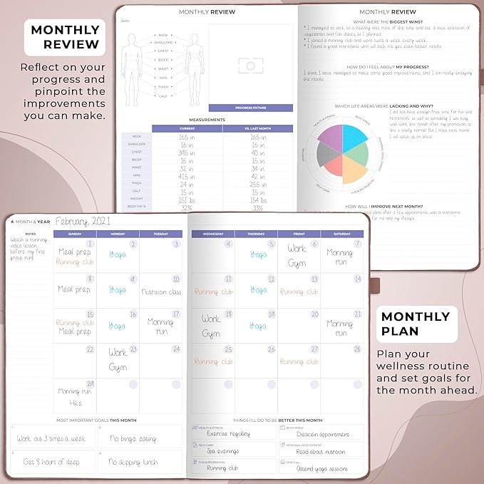 Clever Fox Fitness & Food Journal PRO – Daily Workout & Meal Planner for Women & Men – Exercise & Weight Loss Diary Notebook, 7.3x10.4” (Dark Terracotta)