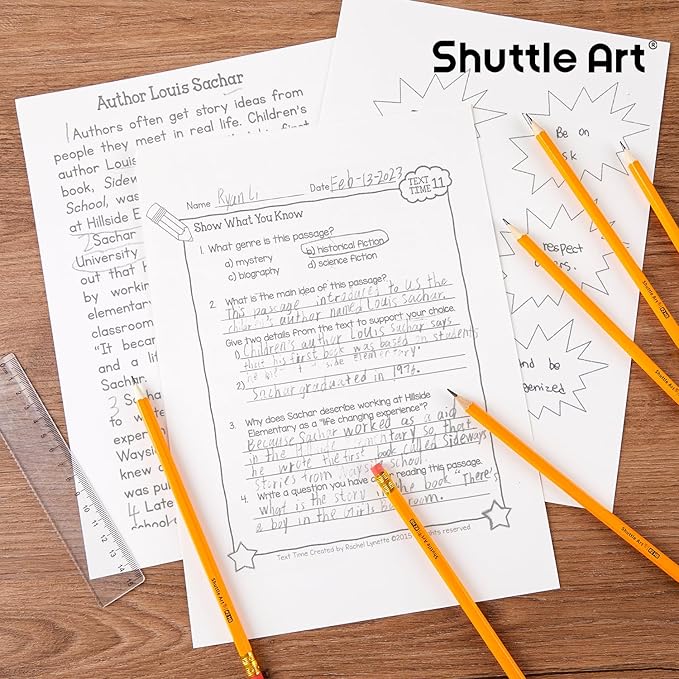 Shuttle Art Wood-Cased #2 HB Pencils, 1000 Pack Sharpened Yellow Pencils with Erasers, Bulk Pack Graphite Pencils for School and Teacher Supplies, Writing, Drawing and Sketching