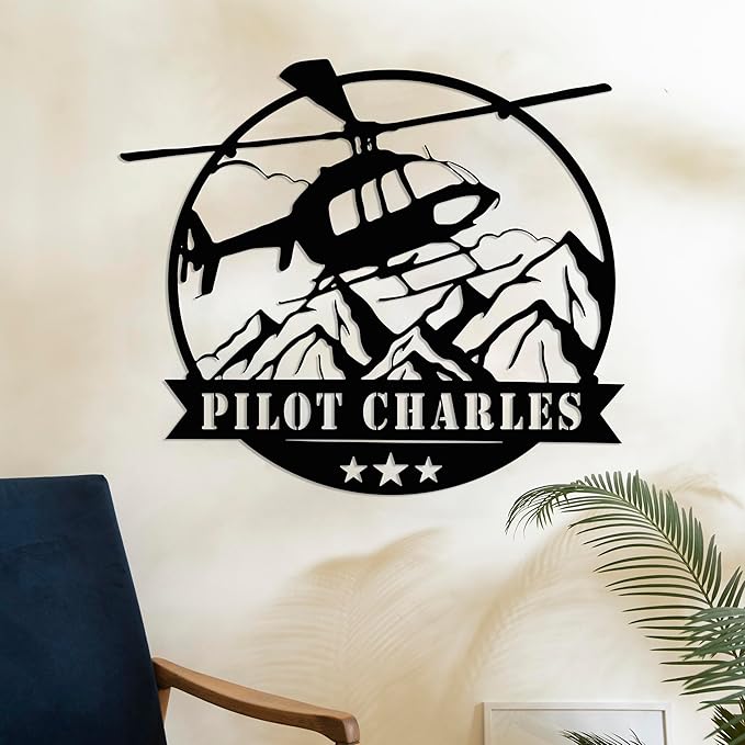 Personalized Metal Airplane Wall Art, Airplane Name Sign, Customized Pilot Name Sign, Airplane Hangar Sign Decor, Aviation Home Office Decor, Large Outdoor Decor, Pilot Gifts, Aircraft Lovers Gift