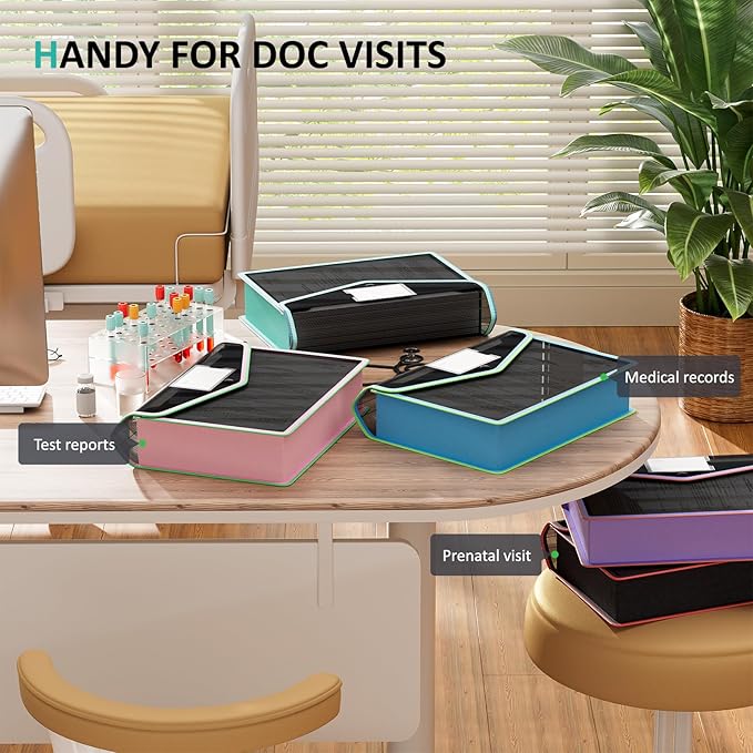 ThinkTex Plastic Expanding File Folder, Black Transparent Envelopes with Snap Closure,Suitable for Home, Office, School and Hospital, Large Capacity，No Dividers, Two-Tone, Fit Letter/A4 Size-5Pcs