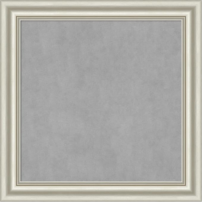 Amanti Art Silver Framed Magnetic Board 30x30 Medium Vision Board for use with Magnets, 100% Metal Sheet to Display Items as Office Decor or for Home Organization in mudroom, Kitchen or Kids Room