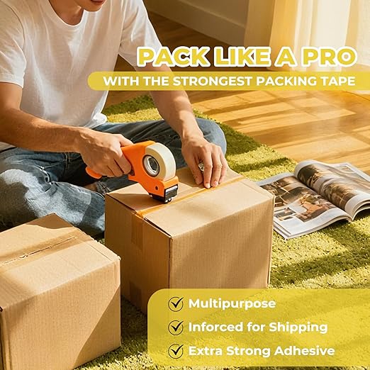 Clear Packing Tape 36 Rolls (2.0 Mil, 2 Inch x 55 Yards) – Heavy Duty Shipping & Moving Tape – Strong Adhesive Box Sealing Tape for Packing, Storage & Office