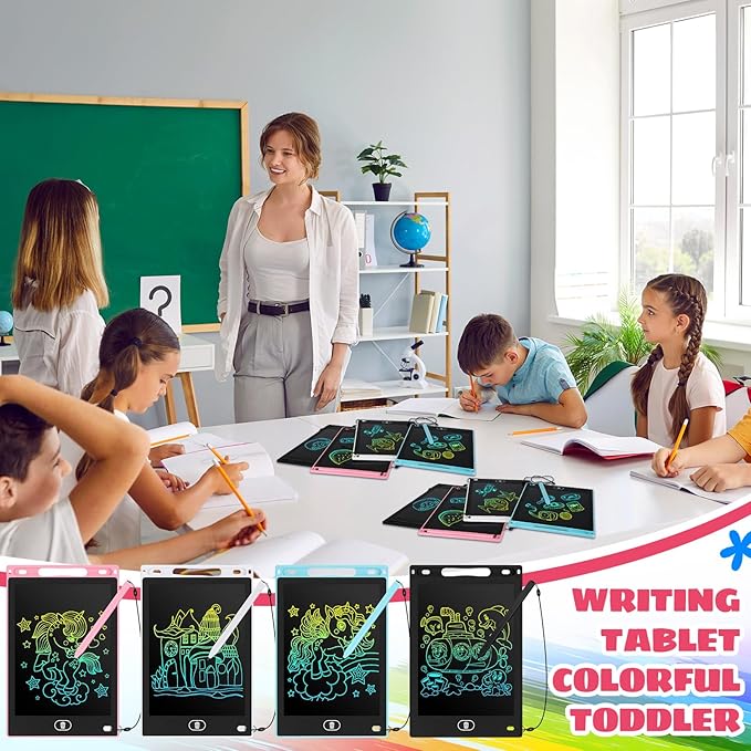 Zhehao 20 Pack LCD Writing Tablet for Kids: 8.5 Inch Colorful Drawing Doodle Boards - Reusable Erasable Doodle Board Educational Learning Toys Gifts for Toddlers Ages 3-8 Party Favors(Pastel,Cute)