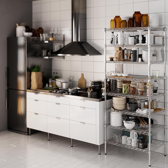 Regal Altair 21" Deep x 30" Wide x 74" Height Wire Shelving Kit | 8-Tier | NSF Commercial Storage Rack Unit
