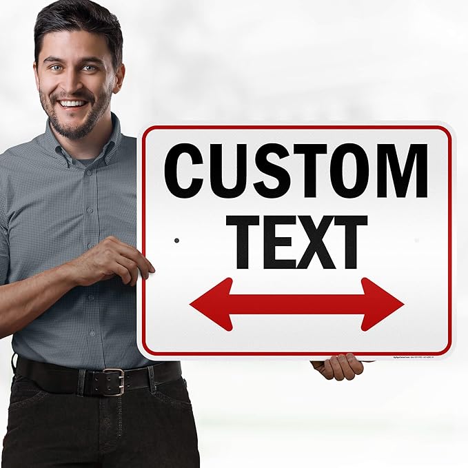Custom Arrow,Custom Directional Sign, Two Way Arrow,18x24 Inches, 3M EGP Reflective, Rust Free .080 Aluminum, Fade Resistant, Made in USA by My Sign Center