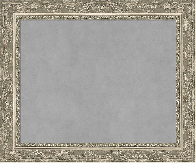 Amanti Art Silver Framed Magnetic Board 20x24 Small Vision Board for use with Magnets, 100% Metal Sheet to Display Items as Office Decor or for Home Organization in mudroom, Kitchen or Kids Room