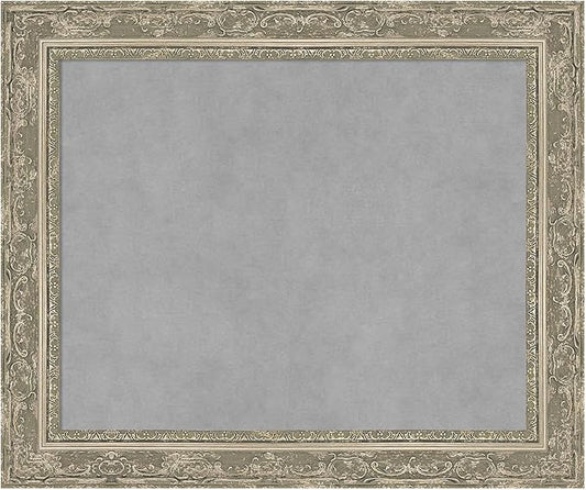 Amanti Art Silver Framed Magnetic Board 20x24 Small Vision Board for use with Magnets, 100% Metal Sheet to Display Items as Office Decor or for Home Organization in mudroom, Kitchen or Kids Room