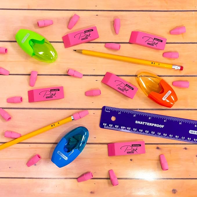 BAZIC Products Shatterproof Flexible Curve Ruler 12" (30cm), Inches Centimeter Metric Measuring Drafting Rulers, for Students School Supplies, 6-Pack