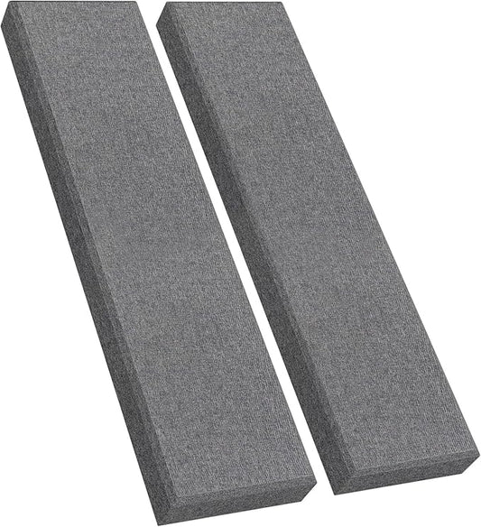 2 Pack 2" Thick Acoustic Panels, 47.24" X 11.81" Fiberglass Wall Panel, Acoustic Panels Sound Absorbing for Office, Studio, Home Theatre - Heather Grey