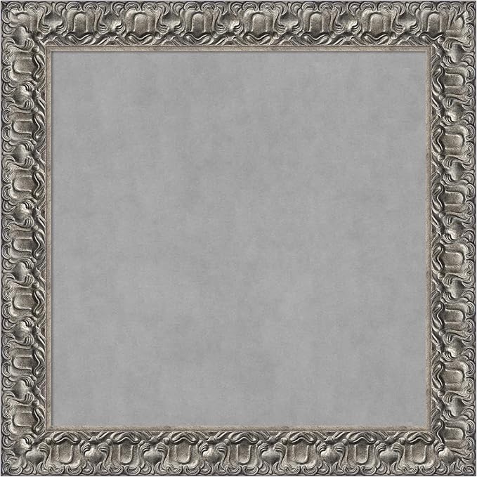 Amanti Art Silver Framed Magnetic Board 30x30 Medium Vision Board for use with Magnets, 100% Metal Sheet to Display Items as Office Decor or for Home Organization in mudroom, Kitchen or Kids Room