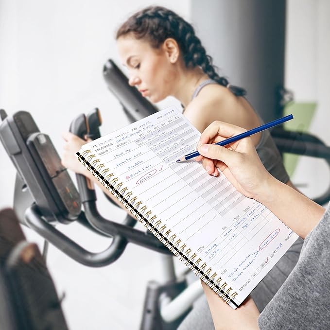 Fitness Journal Workout Planner for Women & Men, A4 (8.5" x 11") Workout Journal Log Book Planner Gift for Track Gym Essentials, Home Workouts, Track Progress, Achieve Wellness Goals, Black