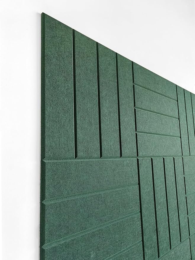 DECORITA Felt Bulletin Board Tiles | Modern Cork Board Alternative | Large Cork Boards for Walls | Aesthetic Felt Wall Panels for Office & Home Decor | Pinboard & Photo Board (12-Pack) | Aurora Green