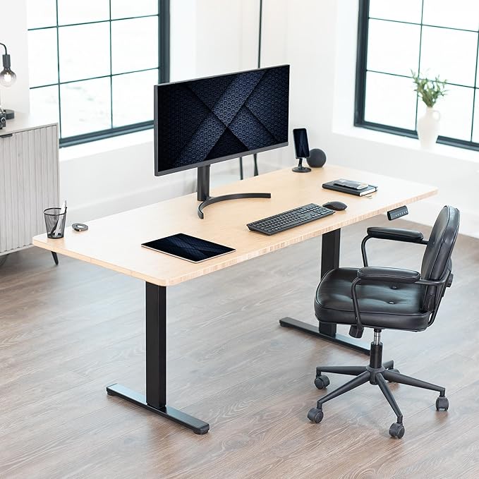 VIVO Heavy Duty Dual Motor Electric Sit Stand Desk Frame, 220 lbs Capacity up to 85" x 43" Tops, Memory Controller Height Adjustable Frame Only, Black, DESK-E-200B